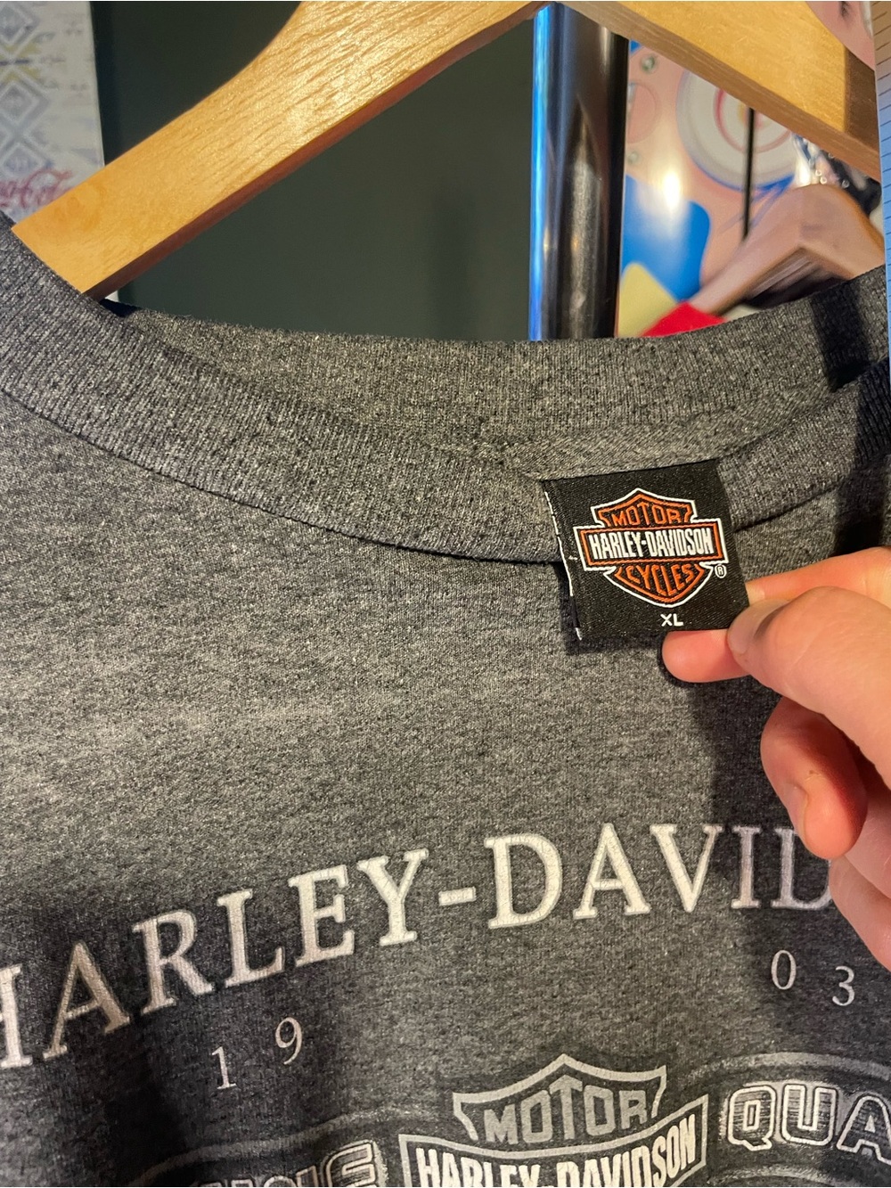 Vacaville, California Harley-Davidson Gray Cropped Logo Tee - Picture 7 of 8